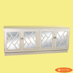 Faux Bamboo Mirrored Triple Dresser by Omega