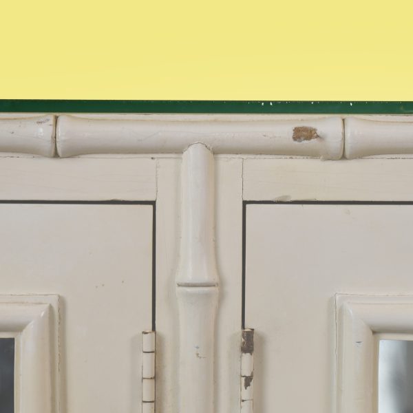 Faux Bamboo Mirrored Triple Dresser by Omega