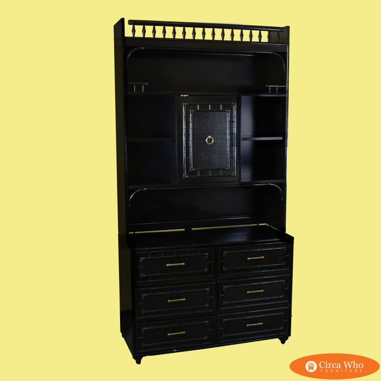 Faux Bamboo Omega Style Black Hutch