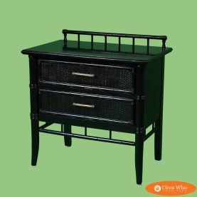Faux Bamboo Omega Style Black Nightstand
