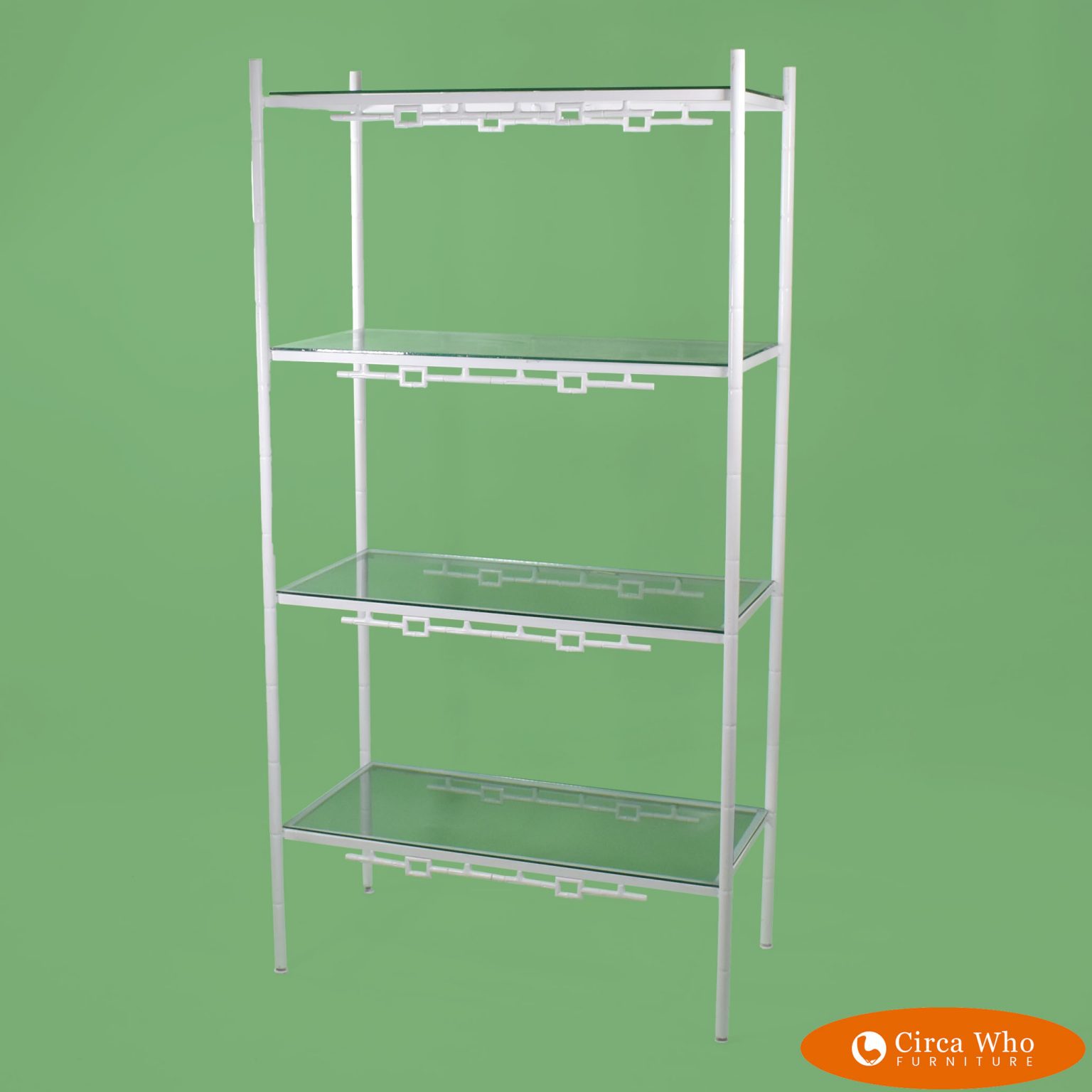 Faux Bamboo White Side Table Circa Who