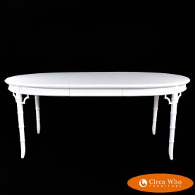 Faux Bamboo Oval Extendable Dining Table