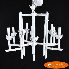 Faux Bamboo White PAgoda Chandelier