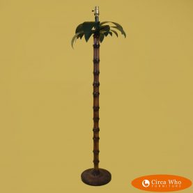 Faux Bamboo Palm Tree Floor Lamp
