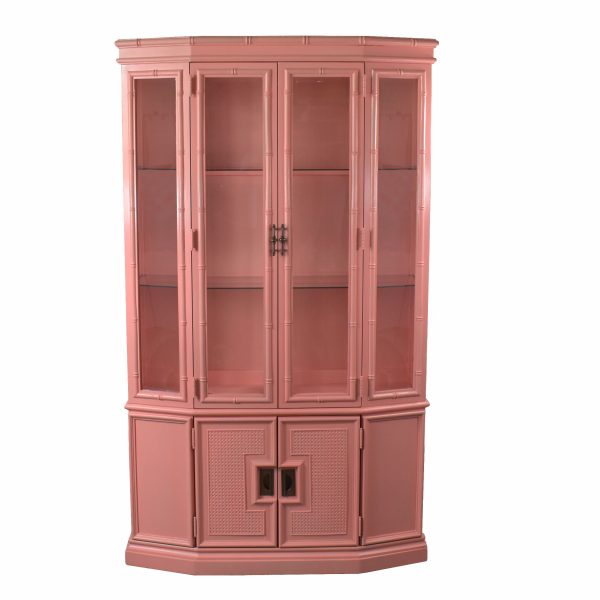Faux Bamboo Pink Cabinet