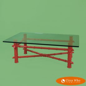 Faux Bamboo Red Coffee Table