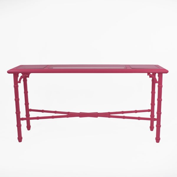 Faux Bamboo Rosy Blush Console