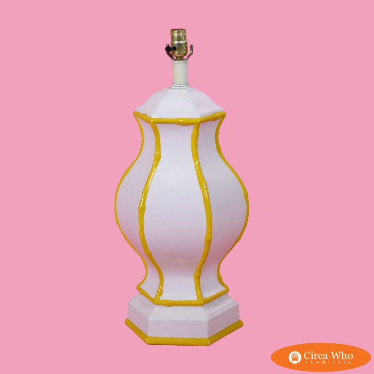 Faux Bamboo Single Yellow Table Lamp
