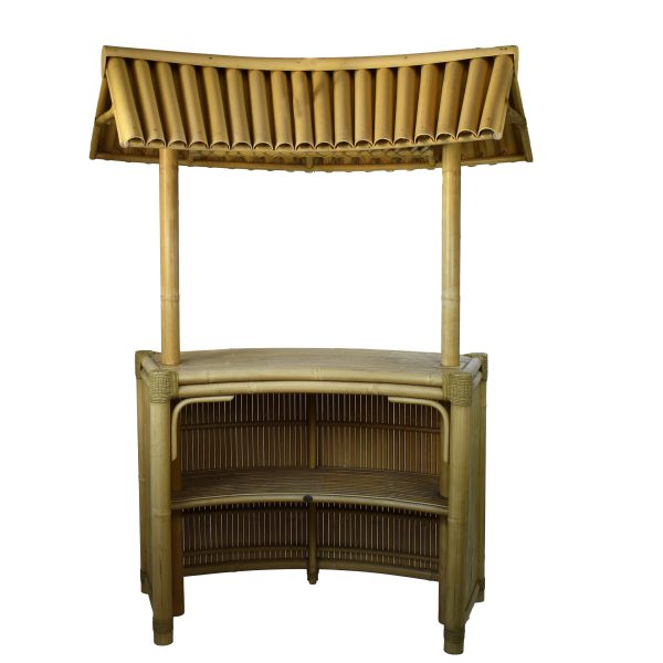 Faux Bamboo Tiki Bar with Stools