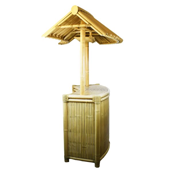 Faux Bamboo Tiki Bar with Stools