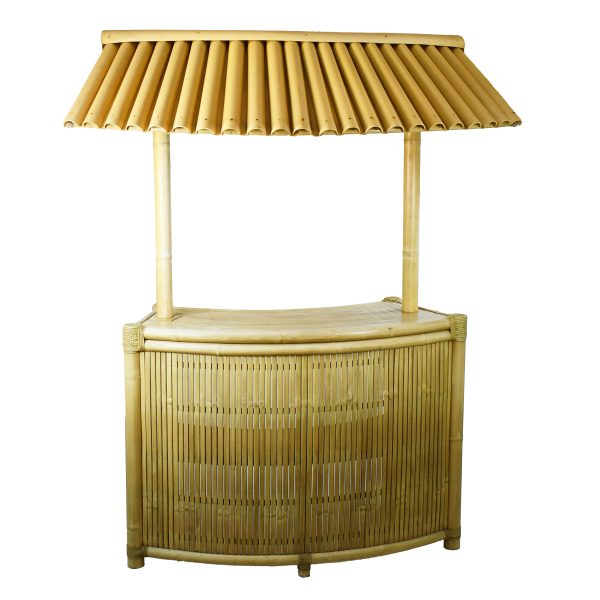 Faux Bamboo Tiki Bar with Stools - Image 3