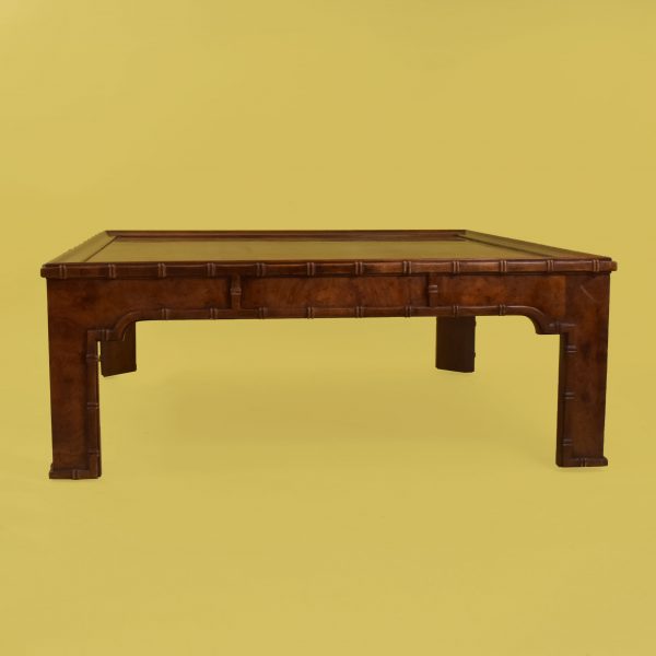 Faux Bamboo Tortoise Square Coffee Table by Drexel