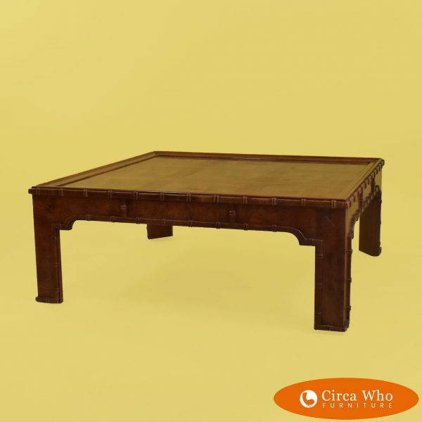 Faux Bamboo Tortoise Square Coffee Table by Drexel