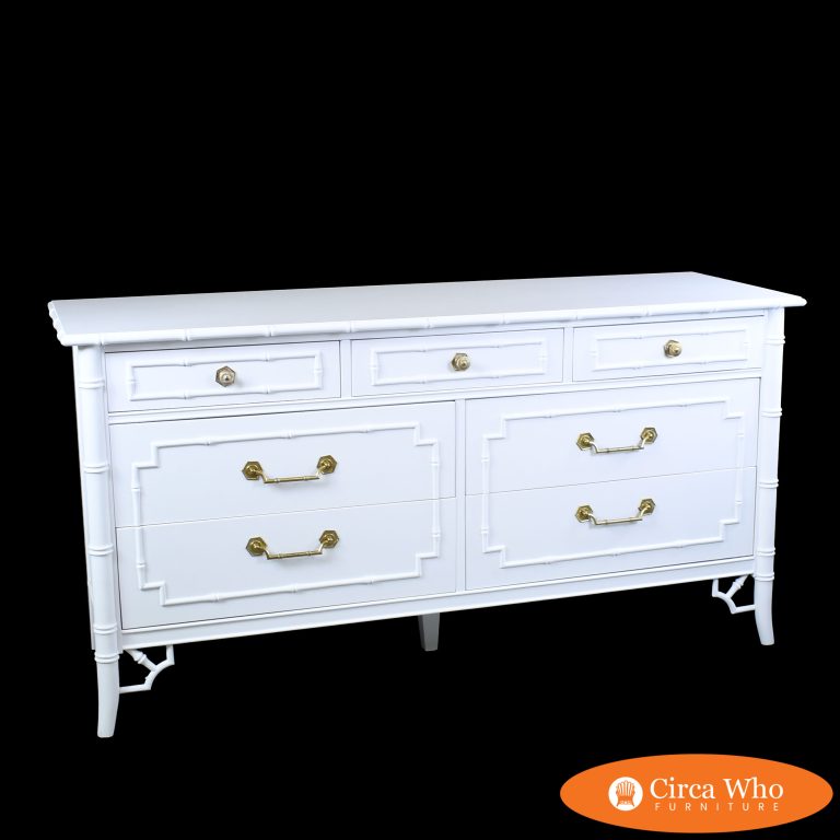 Faux Bamboo White Allegro Dresser