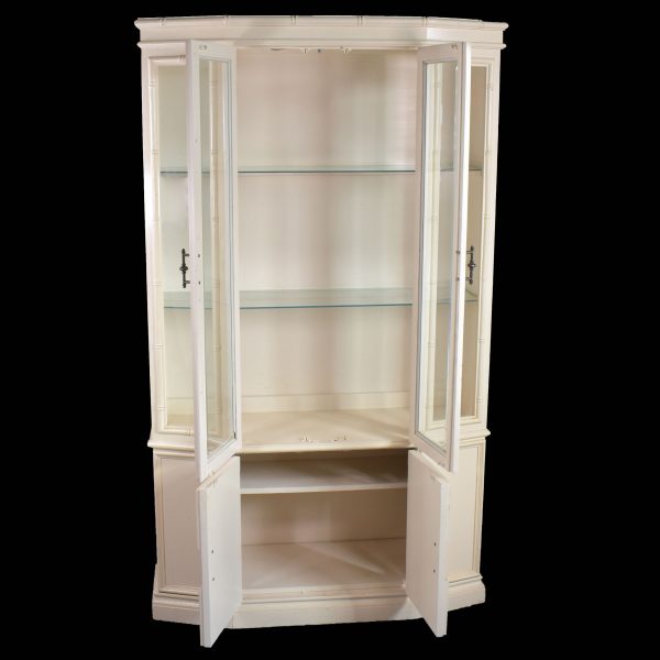 Faux Bamboo White Cabinet