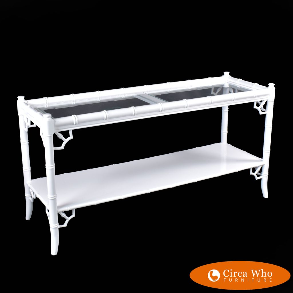 Faux Bamboo White Double Console