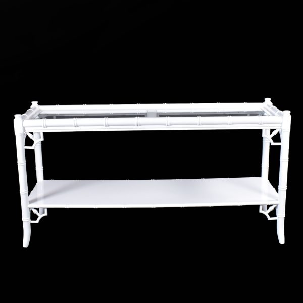 Faux Bamboo White Double Console