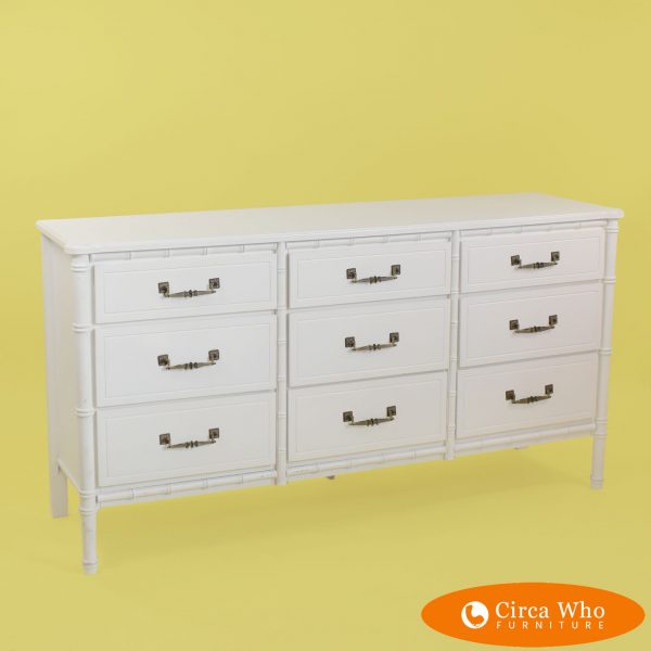 Faux Bamboo White Dresser