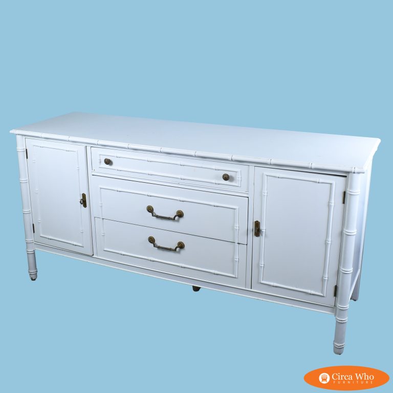 Faux Bamboo White Dresser