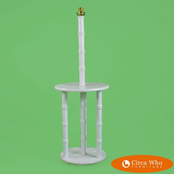 Faux Bamboo White Floor Lamp