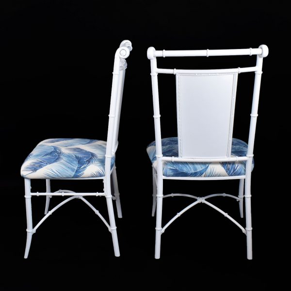 Faux Bamboo White Outdoor Set