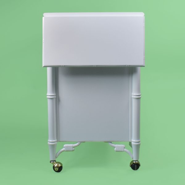 Faux Bamboo White Vintage Server in Casters