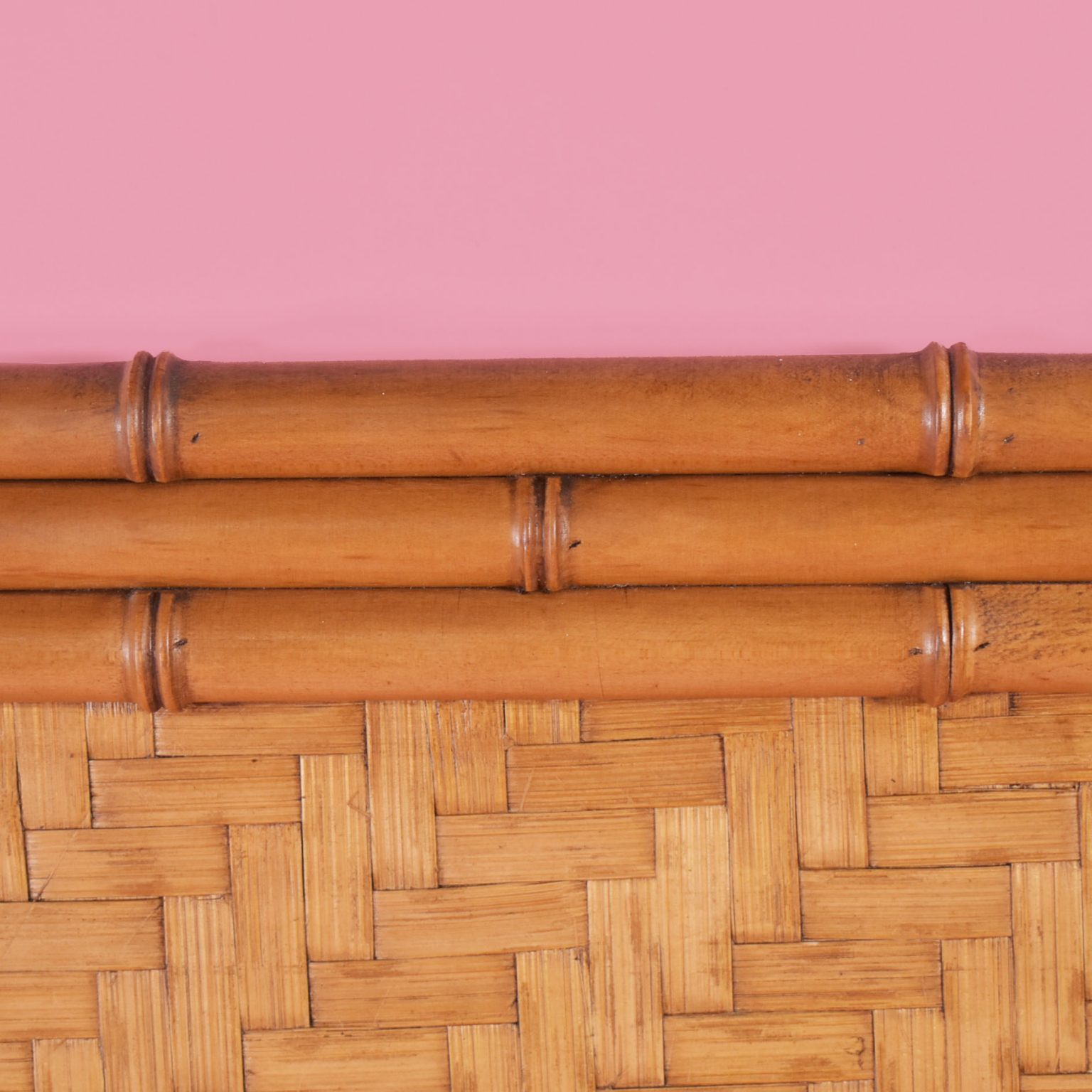 Faux Bamboo Woven Rattan Queen Headboard Circa Who