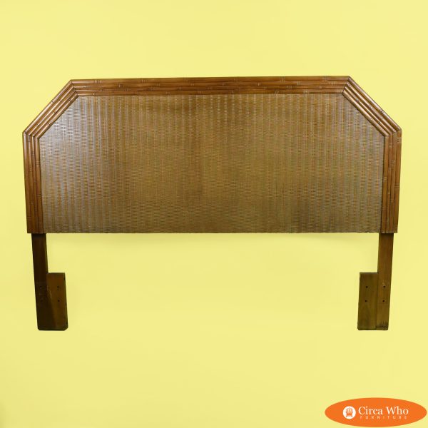 Faux Bamboo Woven Rattan Queen Headboard