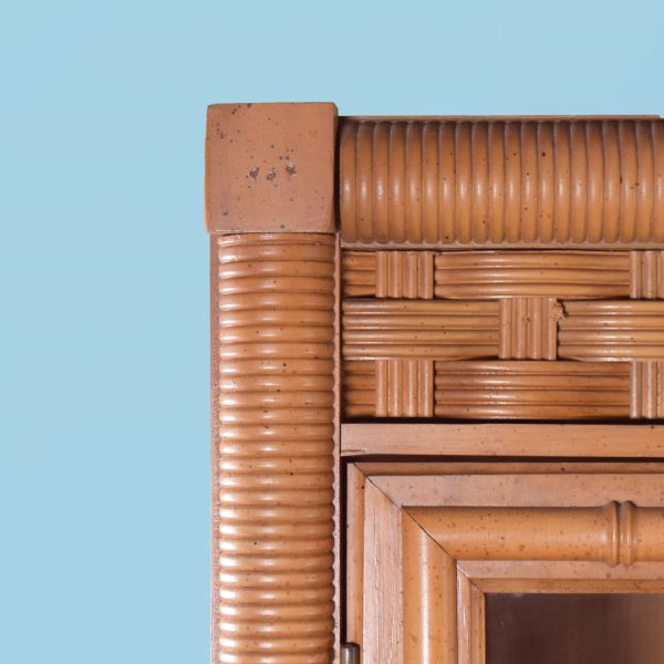Faux Bamboo Wrapped Rattan Cabinet By Dixie