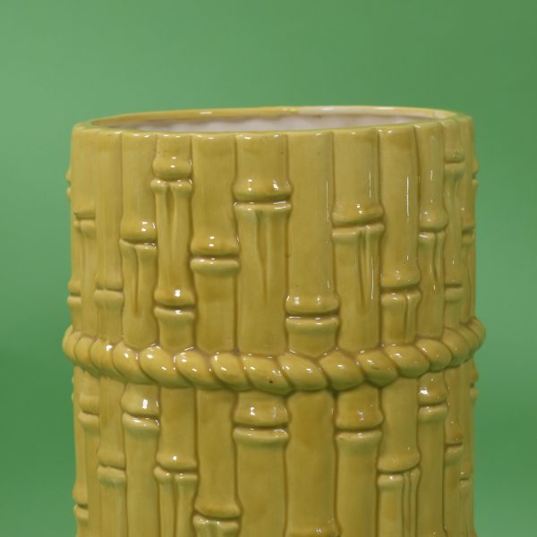 Faux Bamboo Yellow Umbrella Stand