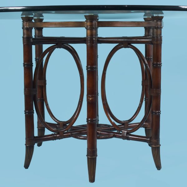 Faux Bamboo and Brass Round Dining Table