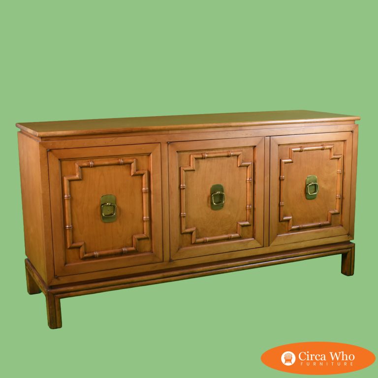 Faux Bamboo and Rattan Credenza by Ficks Reed