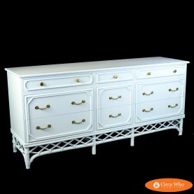 Faux Bamboo and Rattan Triple Dresser by Ficks Reed