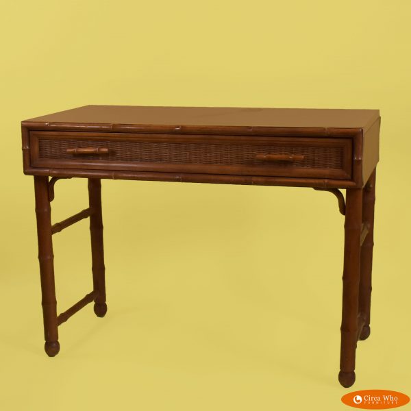 Faux Bamboo and Woven Rattan Desk