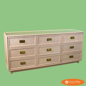 Faux Bamboo and Wrapped Rattan Blonde Dresser