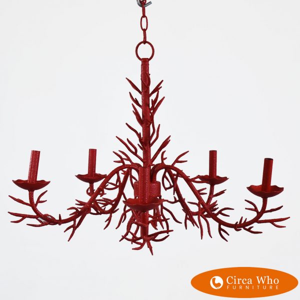 red faux coral chandelier
