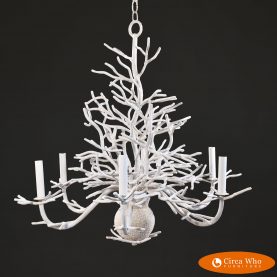 faux coral chandelier in vintage condition white color