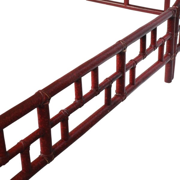 Faux Tortoise Fretwork Queen Bed