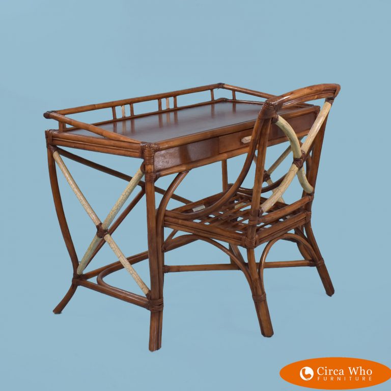 Faux Tortoise Desk With Chair