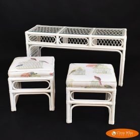 Ficks Reed Console with Stools