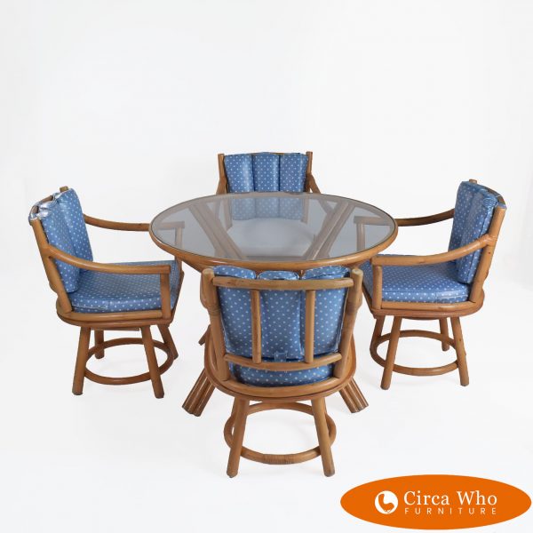 Ficks Reed Dining Set With 4 Swivel Chairs