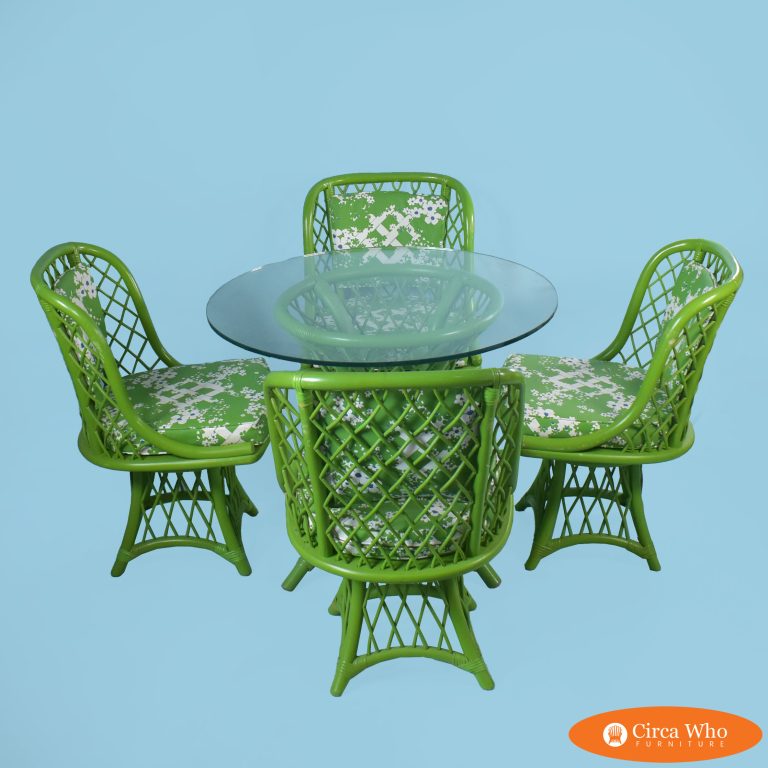 Ficks Reed Style Green Dining Set