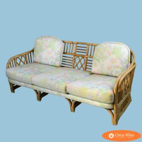 Fretwork Burnt Bamboo Sofa