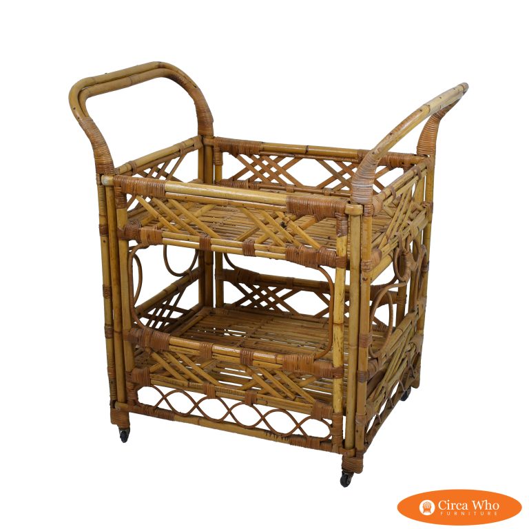 Fretwork Rattan Bar Cart
