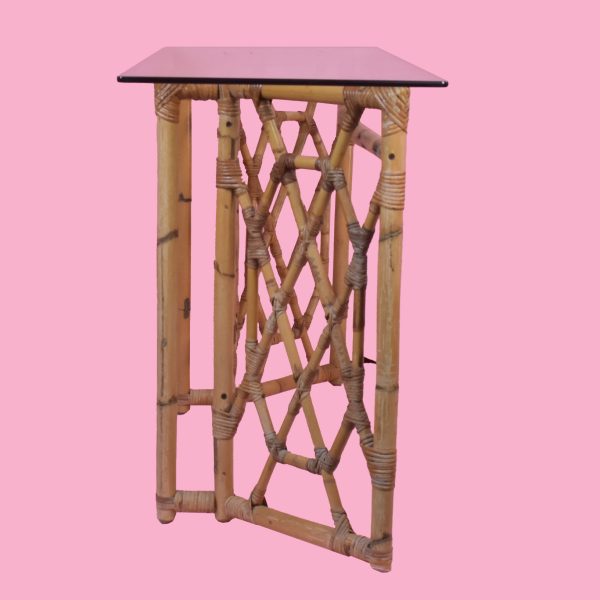 Fretwork Rattan Console Table