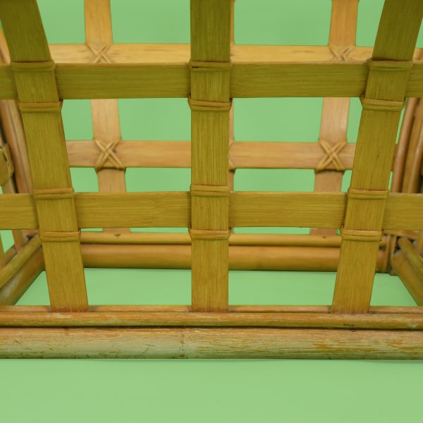 Fretwork Rattan Glass Top Coffee Table