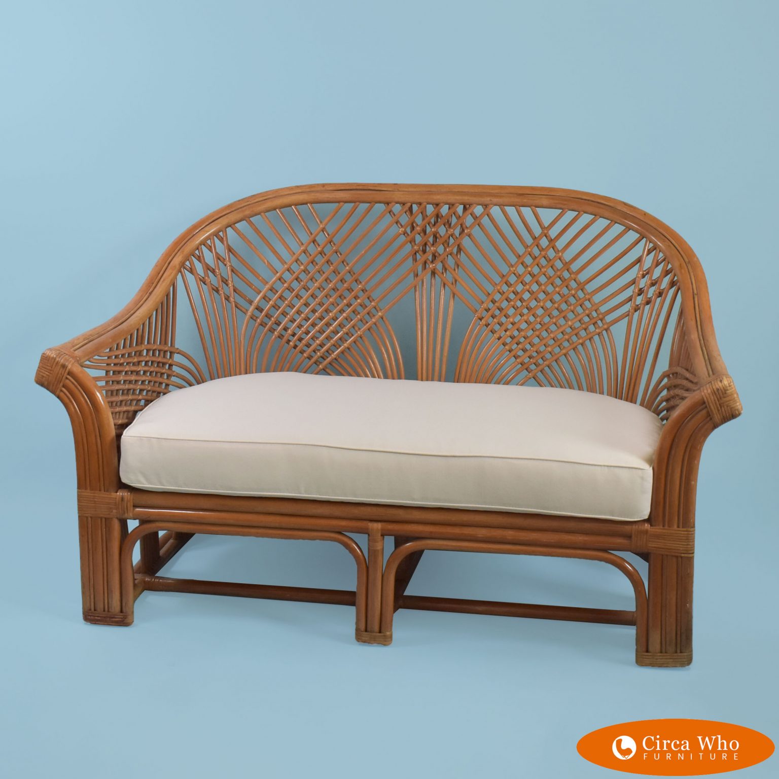 Fretwork Rattan Love Seat Circa Who