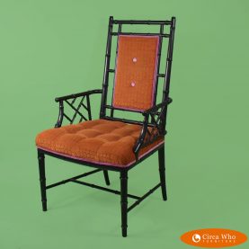 Fretwork Upholstered Arm Chair
