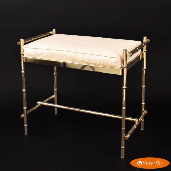 Gold Faux Bamboo Bench