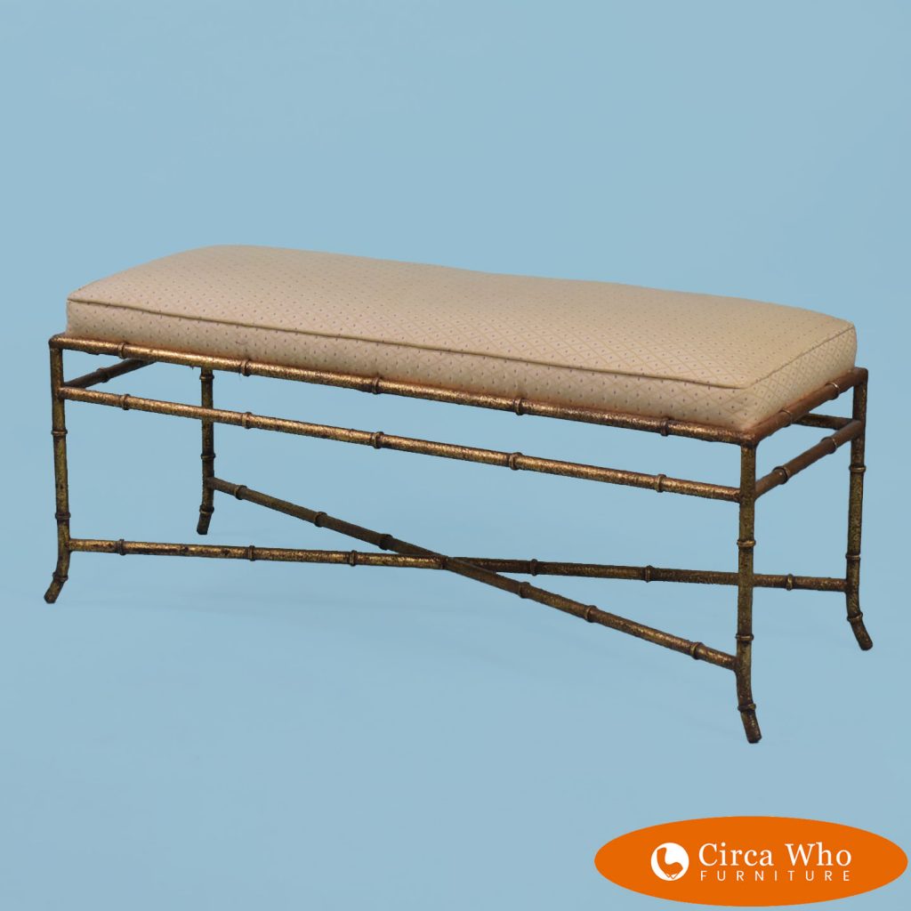 Gold Guild Faux Bamboo Bench Circa Who